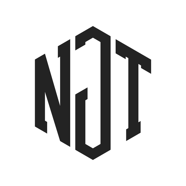 NJT Logo Design Initial Letter NJT Monogram Logo using Hexagon shape