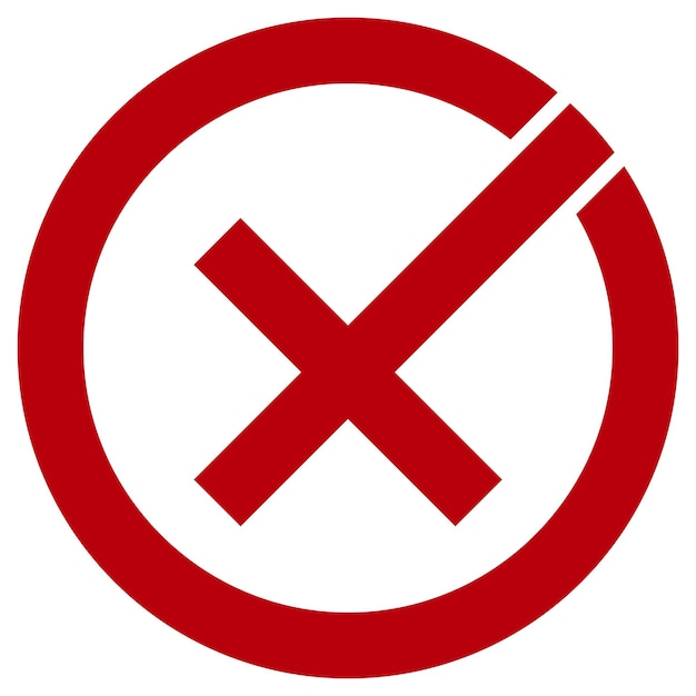 no icon vector symbol cross icon isolated on white background flat design