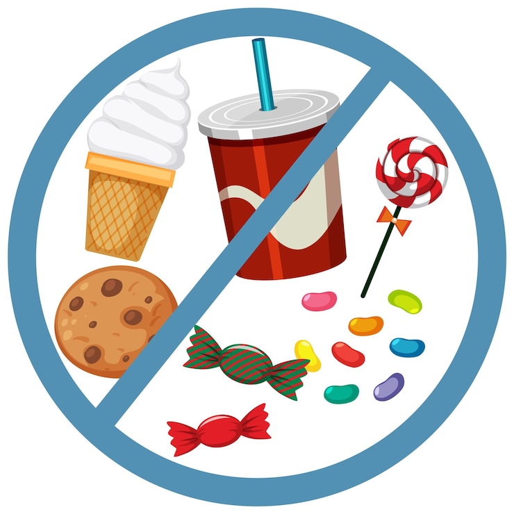 Vector no junk food allowed illustration