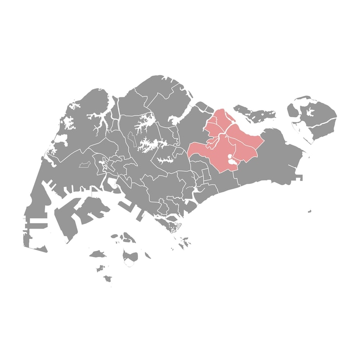 Vector north east singapore community development council map vector illustration