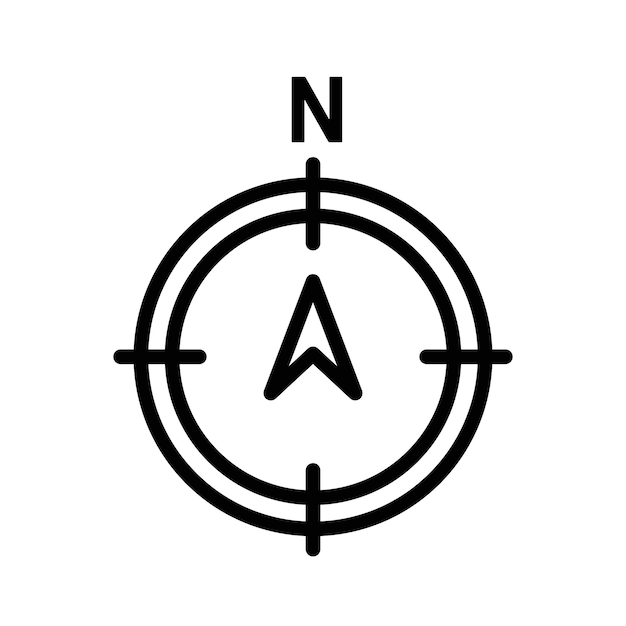 North icon outline set sign