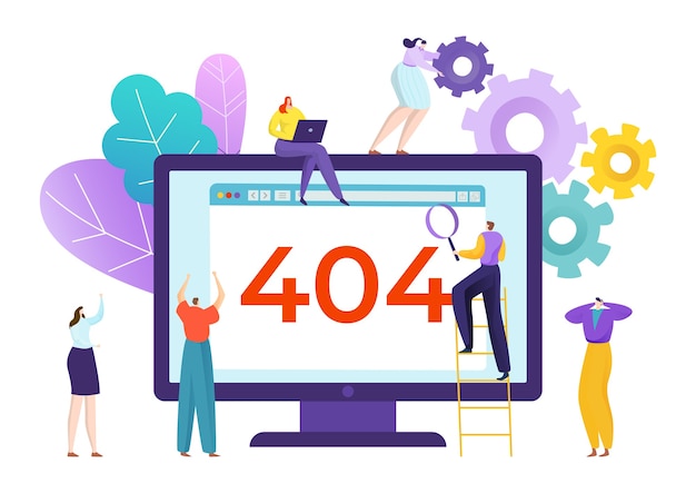 not found search at computer illustration