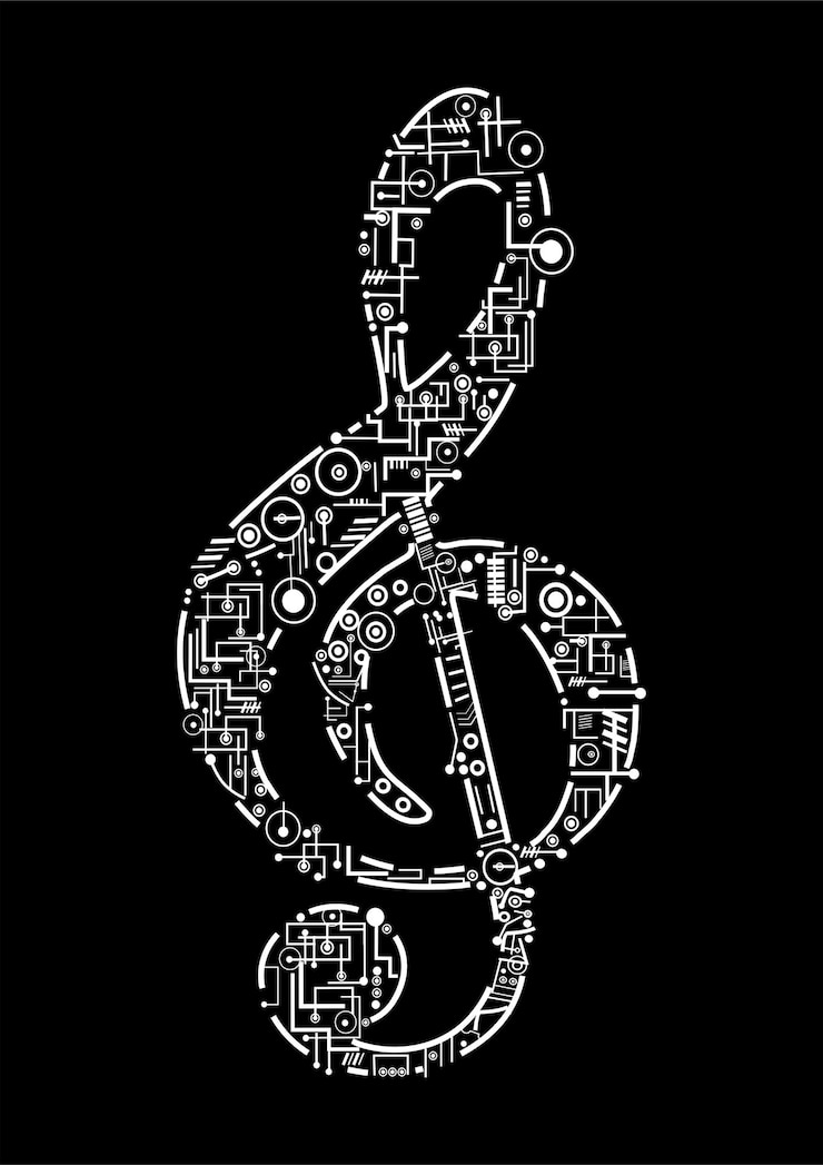 Vector note music electric illustration