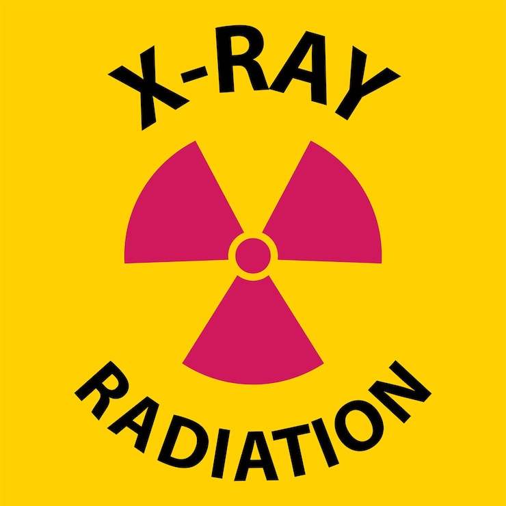 Vector notice xray radiation sign on white background