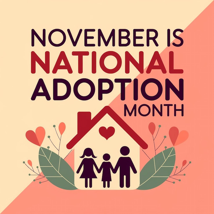 Vector november is national adoption month