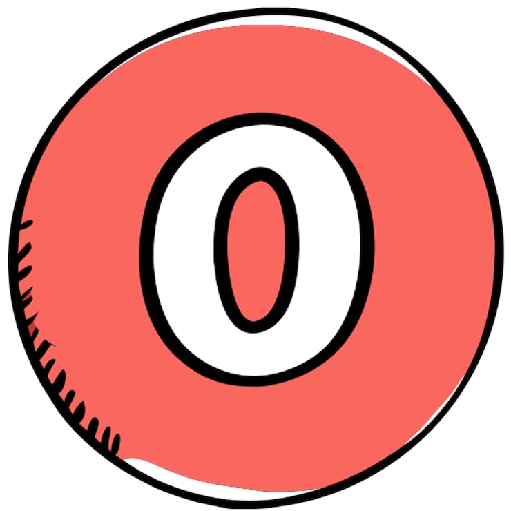 Vector number 0 icon doodle fill