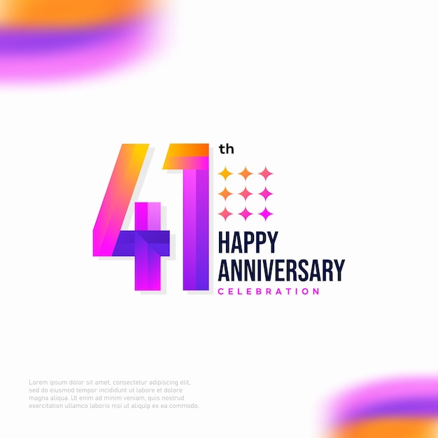 Number 41 logo icon design, 41 years birthday logo number, anniversary 41