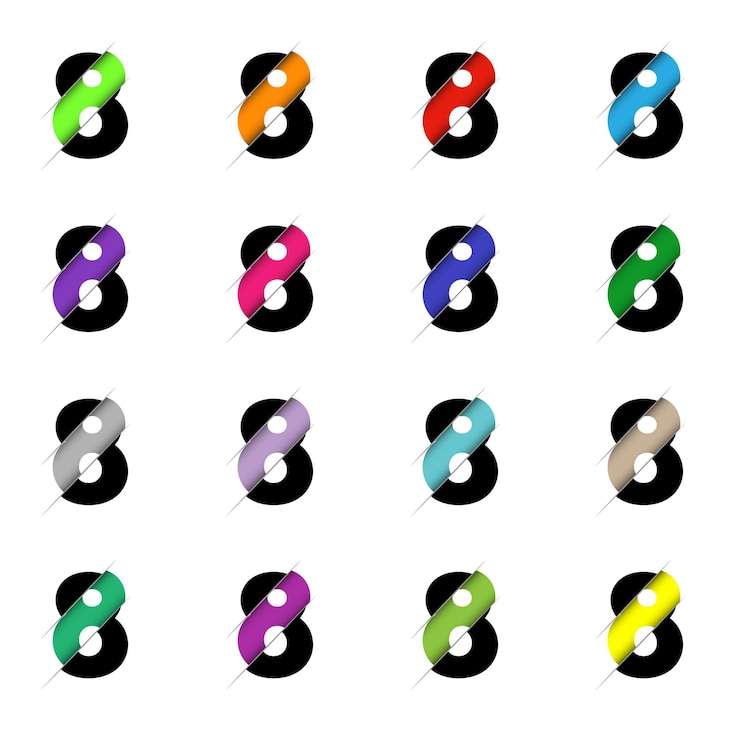 Vector number eight volume logo vector design template elements