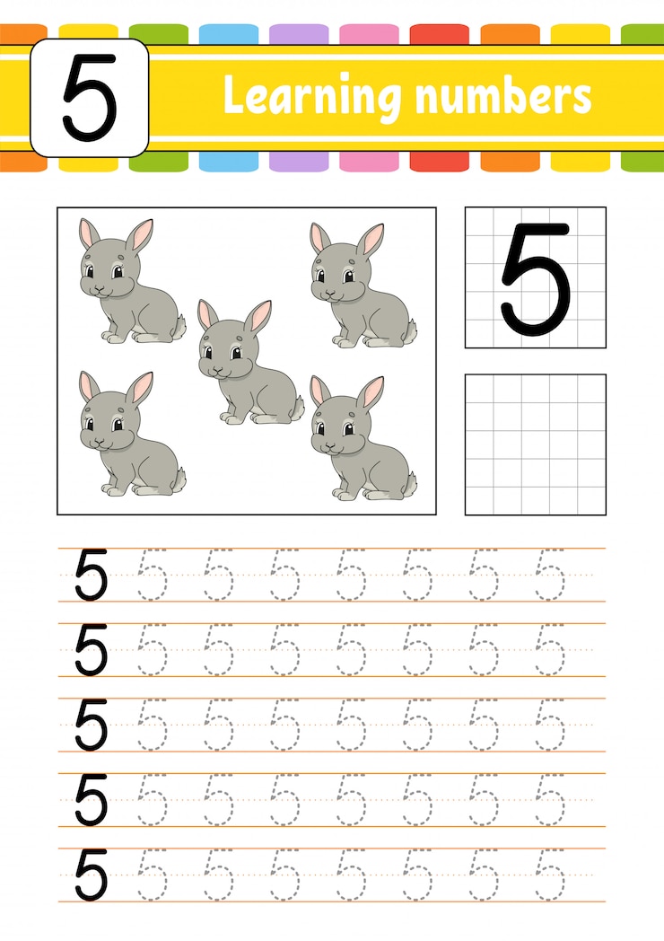 Vector number five. trace and write. 