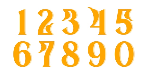 number font font of numbers in classical style with contemporary geometric design beautiful elegan