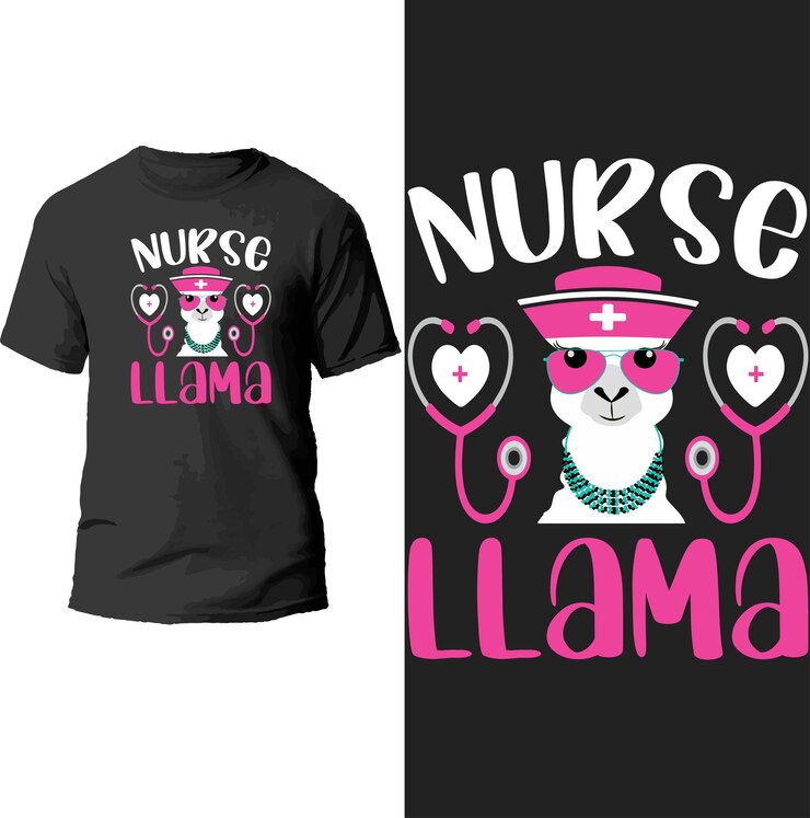 Vector nurse llama t shirt design