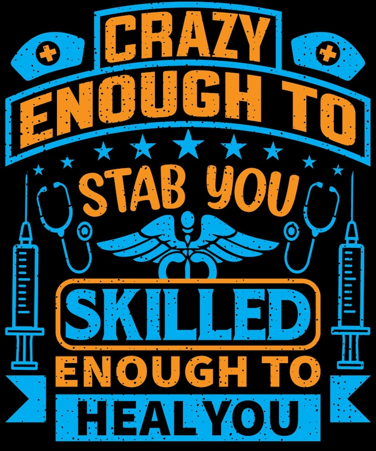 Vector nurse quotes typography tshirt design with editable vector
