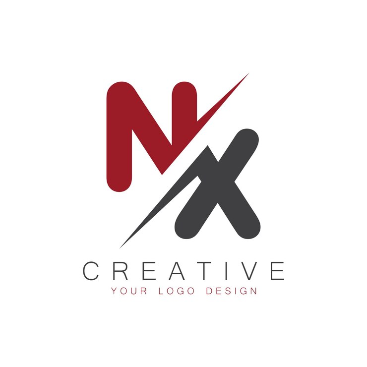 Vector nx initial monogram with letter creative logo