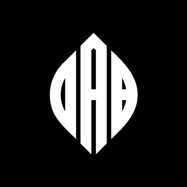 OAB circle letter logo design with circle and ellipse shape OAB ellipse letters with typographic style The three initials form a circle logo OAB Circle Emblem Abstract Monogram Letter Mark Vector