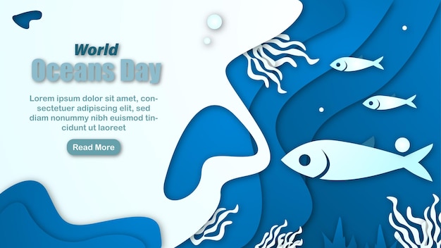 ocean papercut ocean blue waves color banner