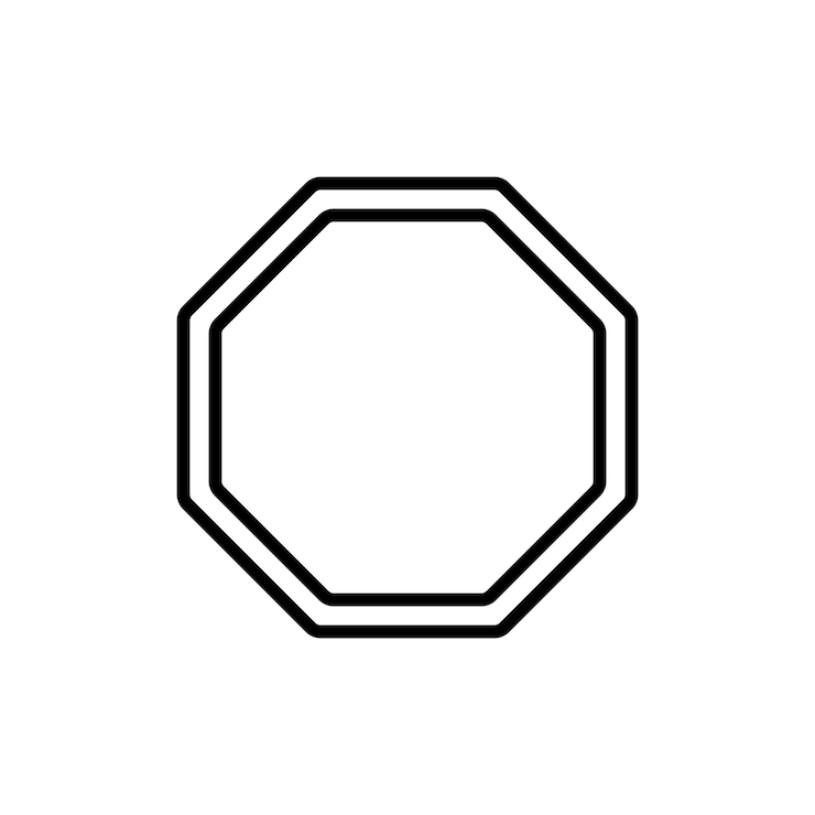 Vector octagon icon isolated on white background