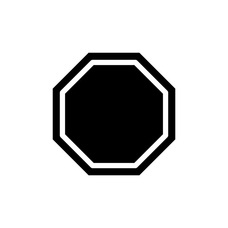 Vector octagon icon isolated on white background