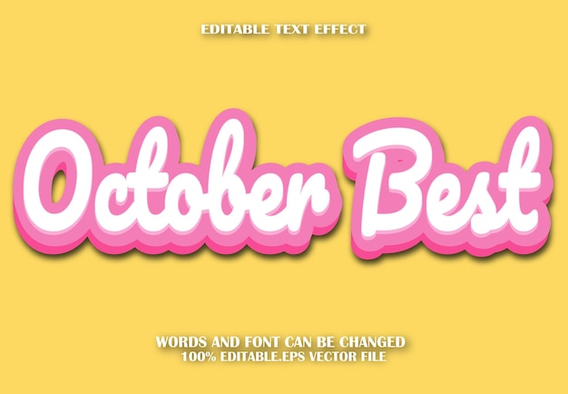 October Best Editable Text Effect Cartoon Style