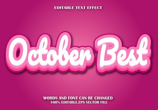 October Best Editable Text Effect Cartoon Style