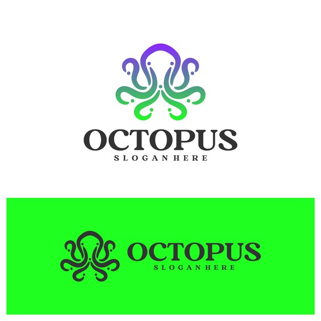 Octopus logo vector illustration Simple Octopus logo design concept template