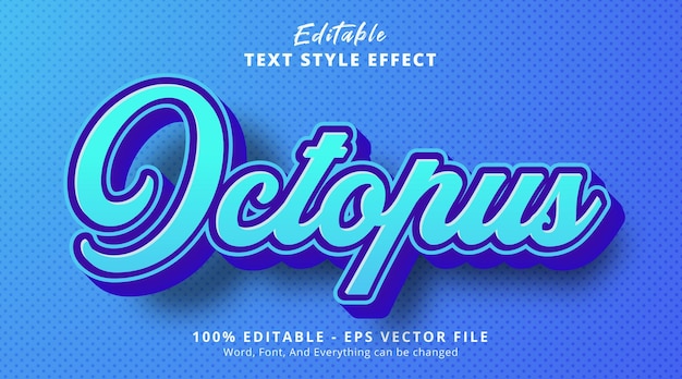 octopus text on event headline style effect, editable text effect