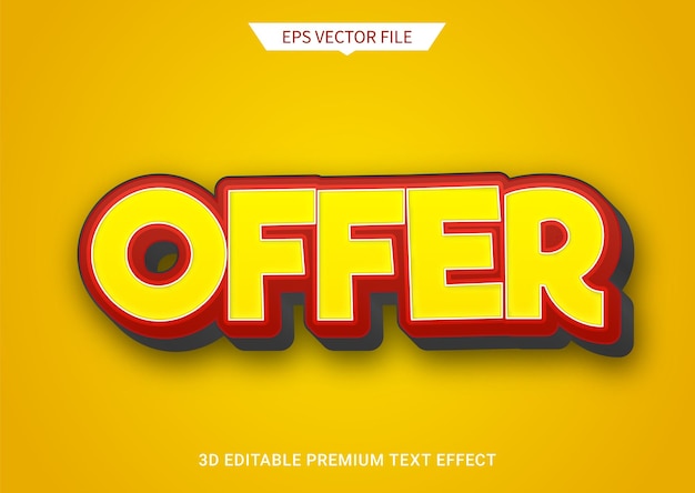 offer sale 3d editable text style effect 