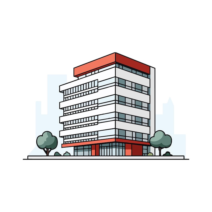 Vector office company building illustration