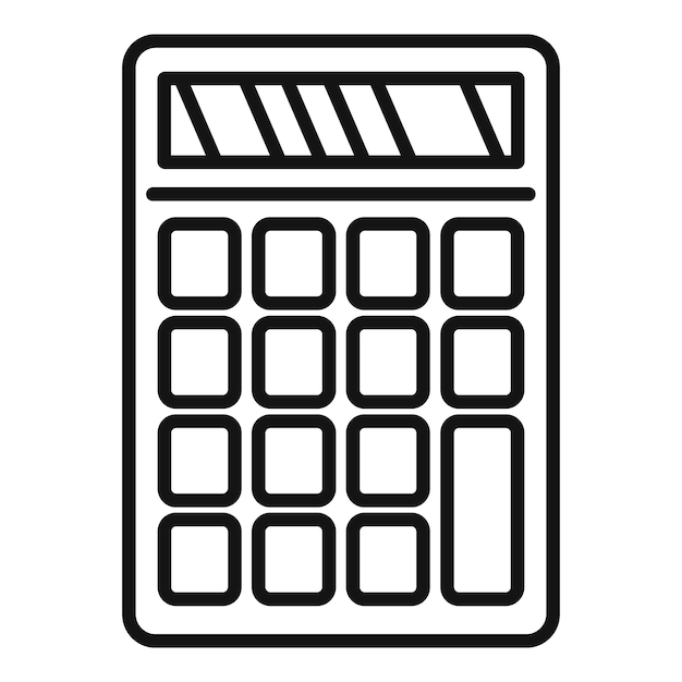 Office manager calculator icon Outline office manager calculator vector icon for web design isolated on white background