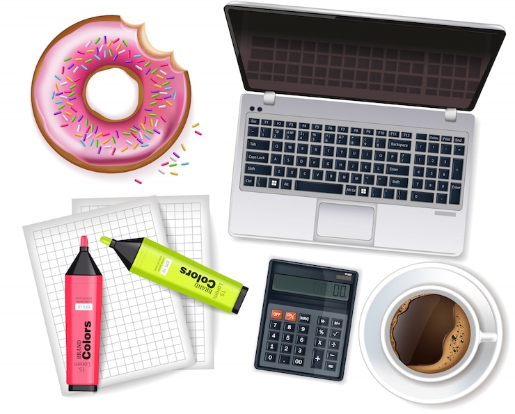 Vector office stationary supplies mock up collection
