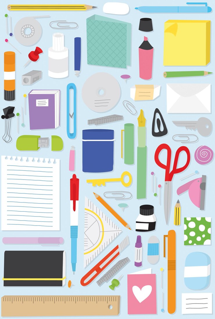 Vector office supplies seamless vector pattern design