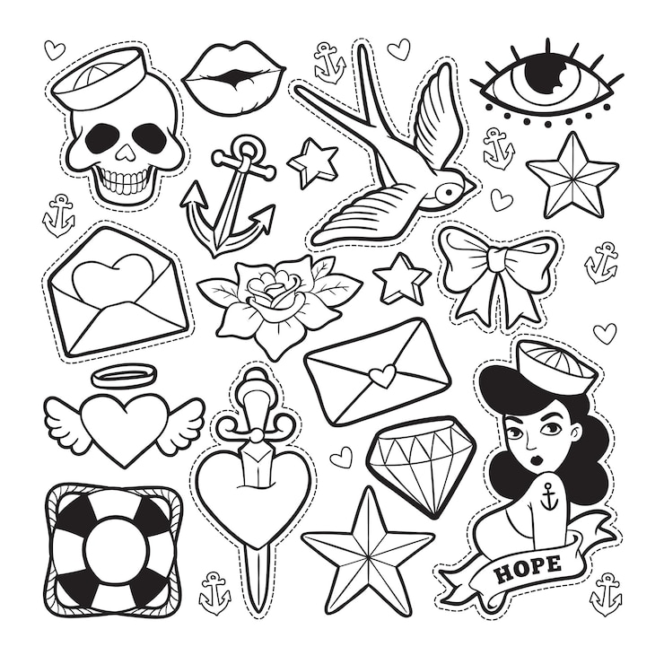 Vector old school fashion patch badges
