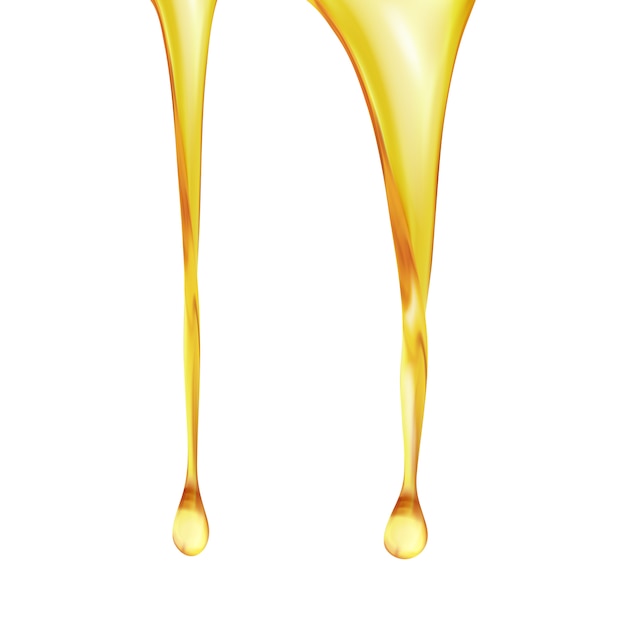 Olive or fuel golden oil drop, cosmetic liquid.