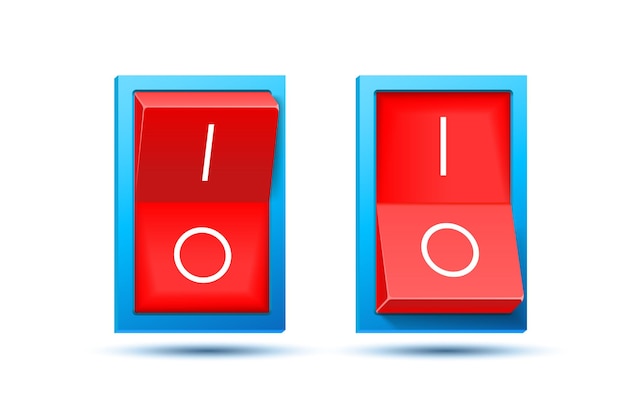 on off switch button ui isolated white background vector illustration