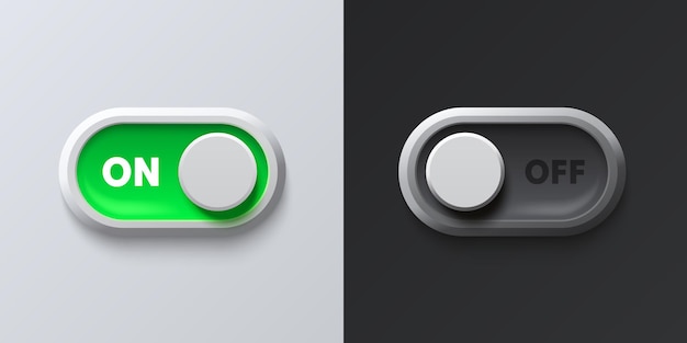 On off switch button ui isolated white background vector