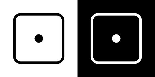 One Black casino dice sign Playing bones vector illustration Dice vector icon