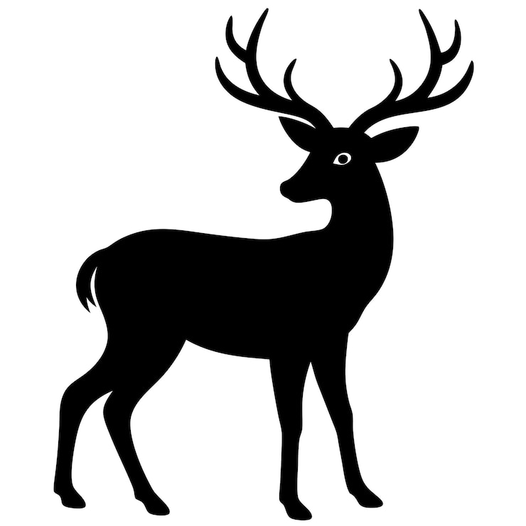 Vector one deer silhouette vector illustration