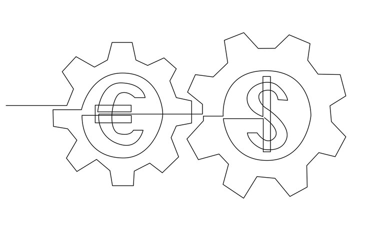 Vector one line of capital market vector. simple line concept illustration of economy trend for business