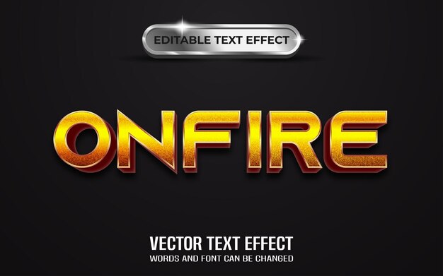 onfire editable text effect with cartoon style