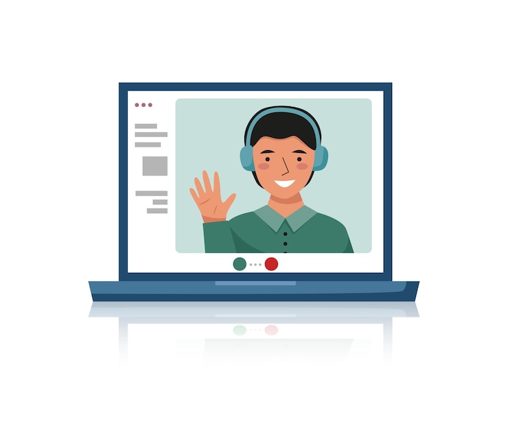 Vector online call laptop