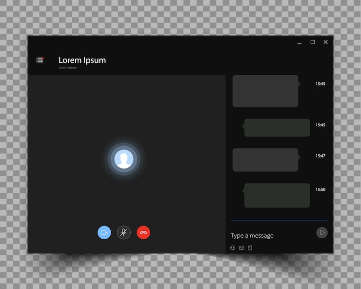 Vector online call screen. online communication. video link