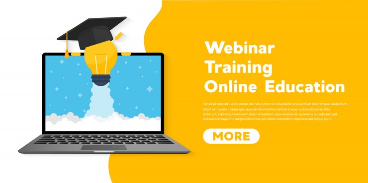 Vector online education concept banner flat illustration