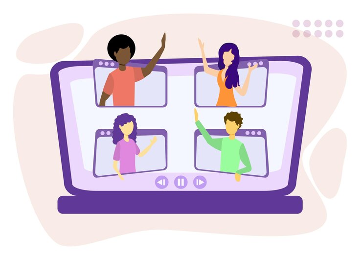 Vector online friends lifestyle