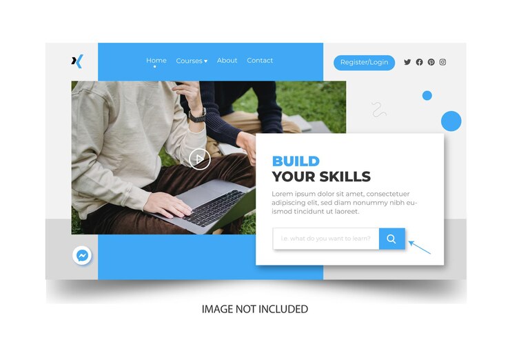 Vector online school landing page design template