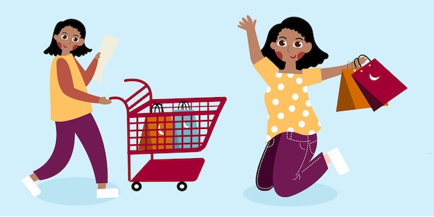 online shopping illustration vector set