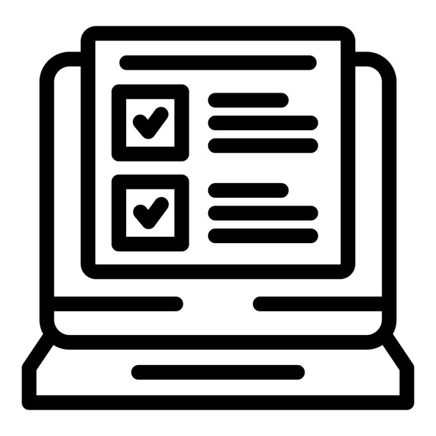 Online survey being completed on laptop with check marks for agreement