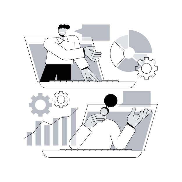 online tech talks abstract concept vector illustration