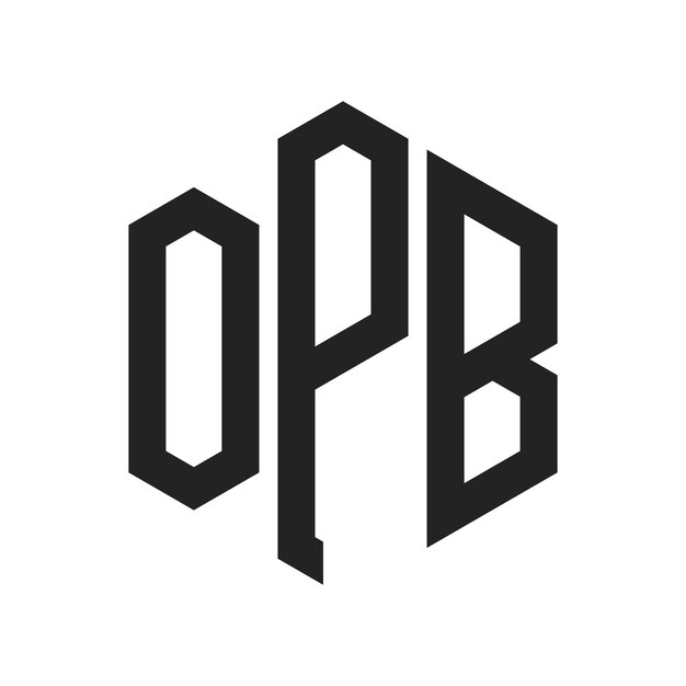 OPB Logo Design Initial Letter OPB Monogram Logo using Hexagon shape