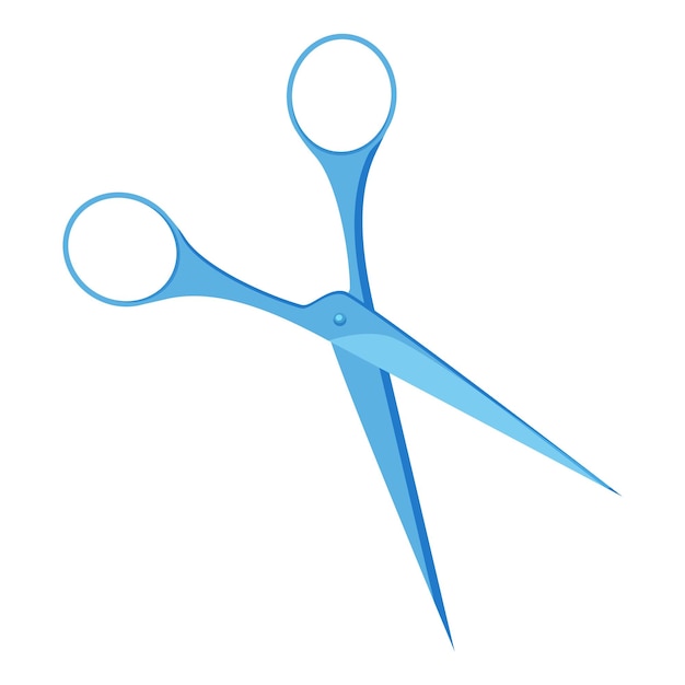 Open blue scissors for cutting hair Professional tool in barbershop Grooming equipment