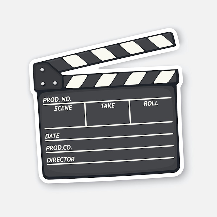 Vector open clapperboard used in cinema when shooting a film movie industry vector illustration