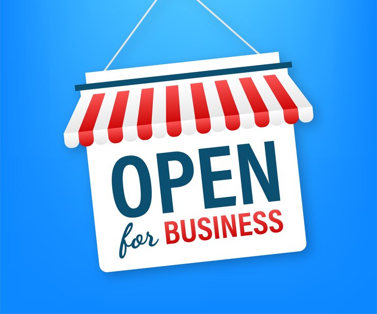 Vector open for business sign